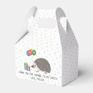 African Pygmy Hedgehog With Birthday Balloons Favor Box