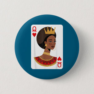 African queen card melanin black pride blm 2 inch round button
