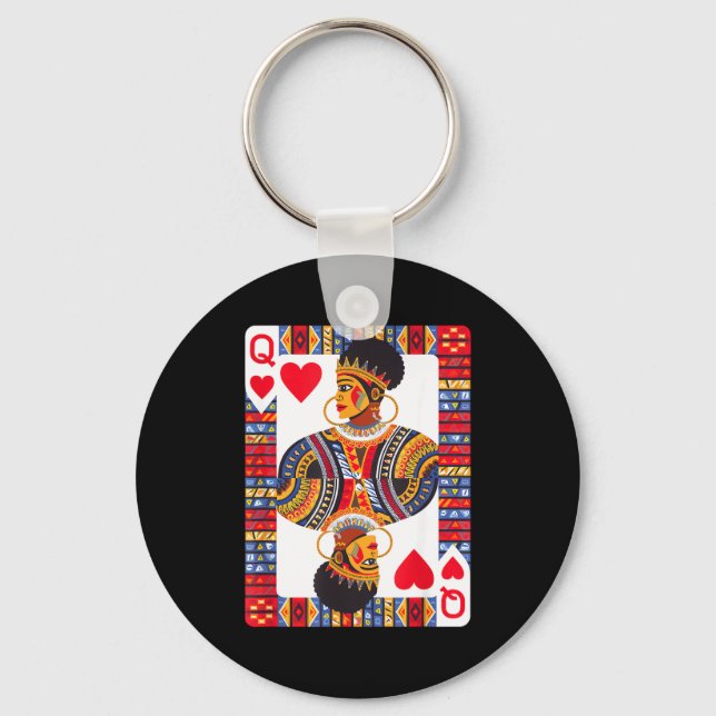 African queen card melanin black pride blm keychain (Front)