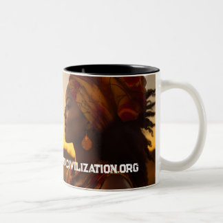 AFRICAN QUEEN ON THE AFRICAN PLAINS Two-Tone COFFEE MUG