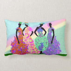 African Rainbow Parade Lumbar Pillow