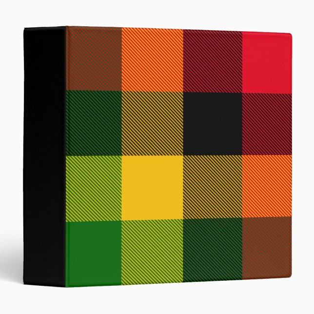 African Rasta Reggae Colours Plaid Pattern Design Binder (Creator Uploaded)