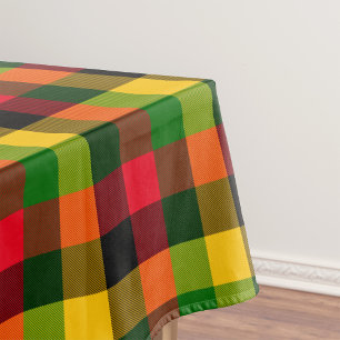  African Rasta Reggae Colours Plaid Pattern Design Tablecloth