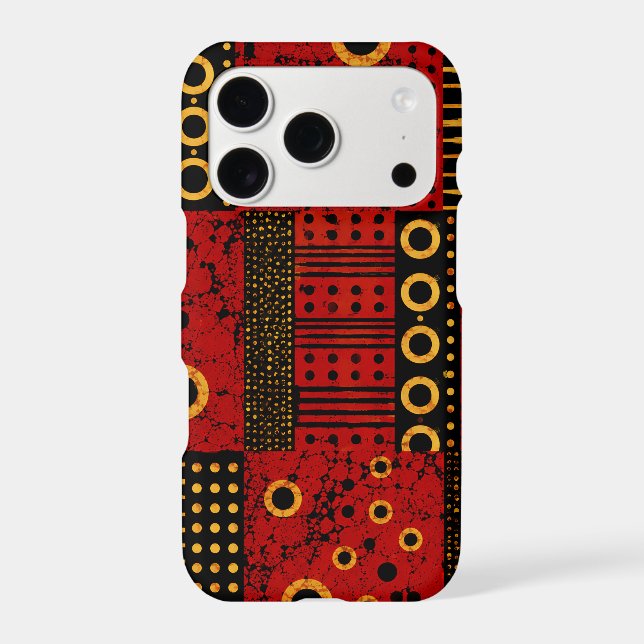 African Red Sunburst Tribal Patchwork  (Back)