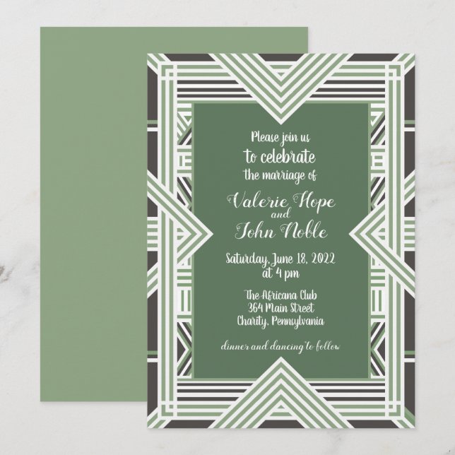 African Remembered Wedding Invitation (Front/Back)