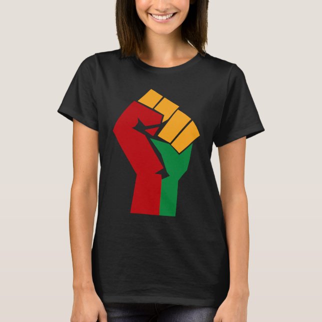 African Rising Hand Fist Black History Month BLM A T-Shirt (Front)