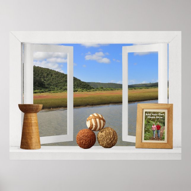 African River View -- Customizable Open Window Poster (Front)