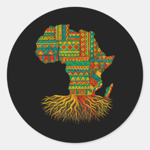 African Roots Africa Map Melanin Juneteenth Classic Round Sticker