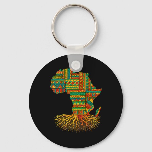 African Roots Africa Map Melanin Juneteenth  Keychain (Front)