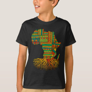 African Roots Africa Map Melanin Juneteenth T-Shirt