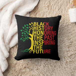 African Roots Black History Month Past and Future Throw Pillow