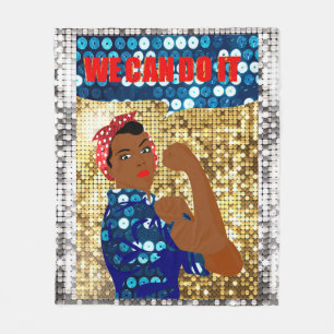 african rosie the riveter blanket