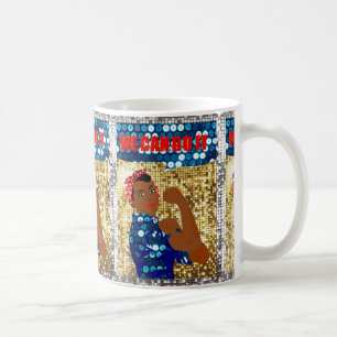 african rosie the riveter coffee mug