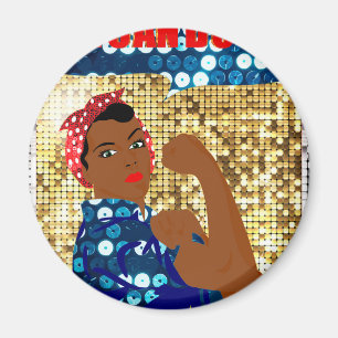 african rosie the riveter magnet