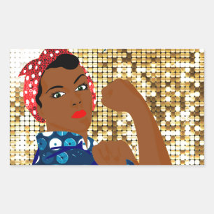 african rosie the riveter sticker