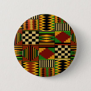 African Royal Kente Cloth Design 2 Inch Round Button