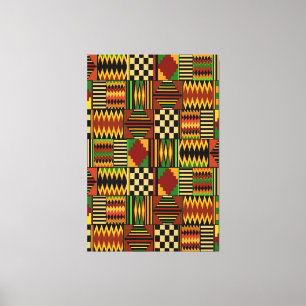 African Royal Kente Cloth Design Canvas Print