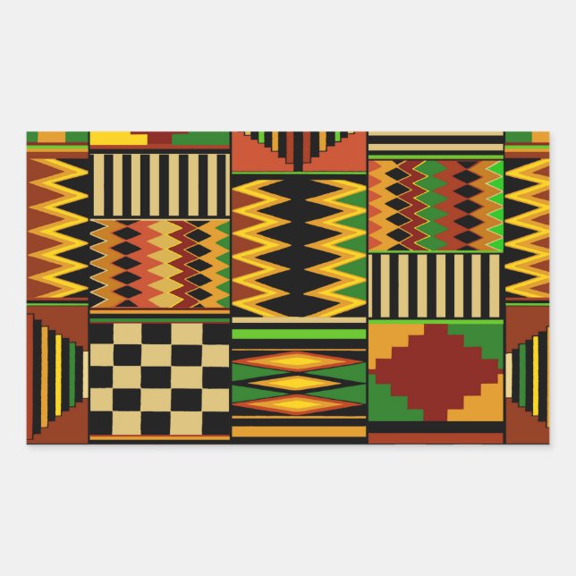 African Royal Kente Cloth Design Sticker (Front)