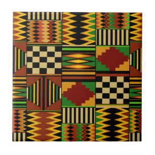 African Royal Kente Cloth Design Tile