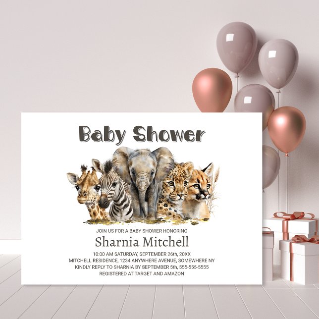 African Safari Animals Baby Shower Invitation (Creator Uploaded)