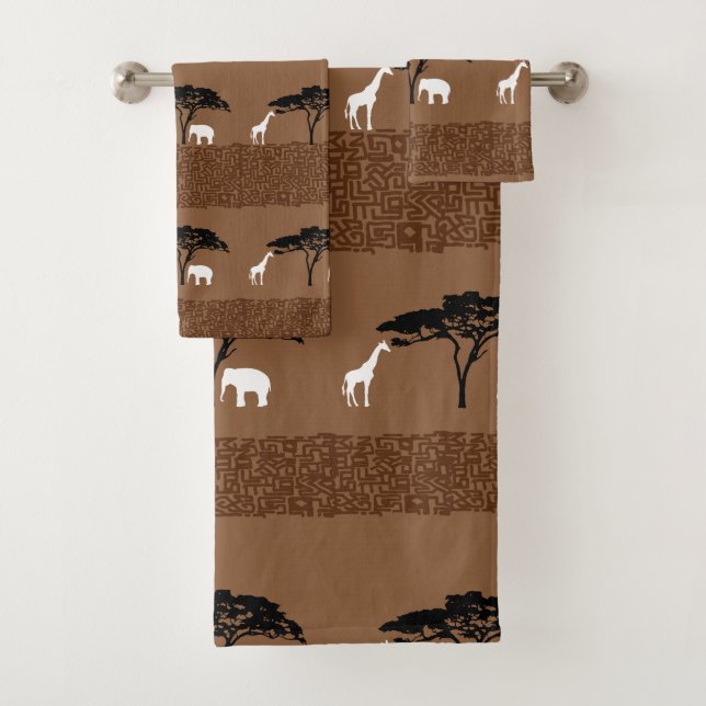 African Safari Bath Towel Set (Insitu)