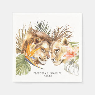 African Safari Boho Floral Monogram Napkin