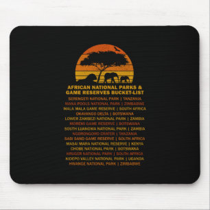 African Safari Bucket List Sunset Lion Elephant Se Mouse Pad