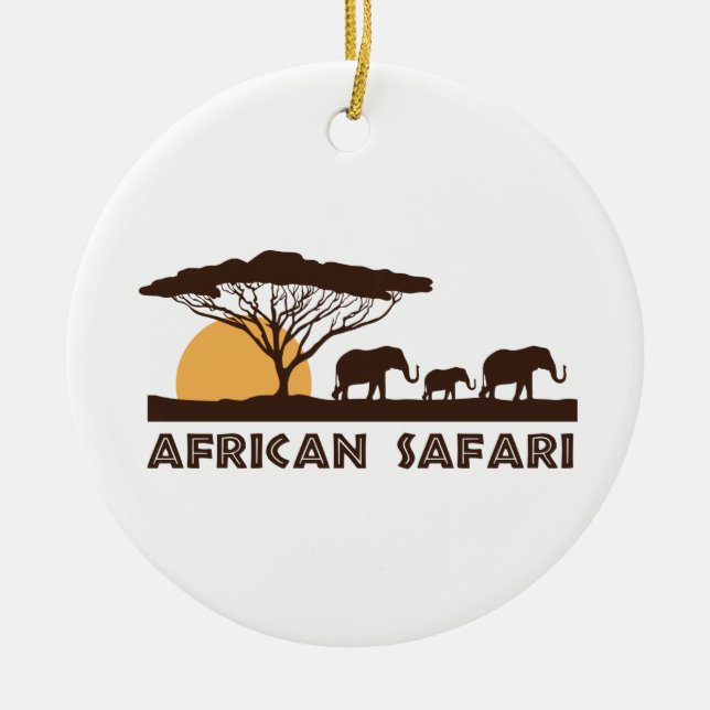 African Safari Ceramic Ornament (Front)