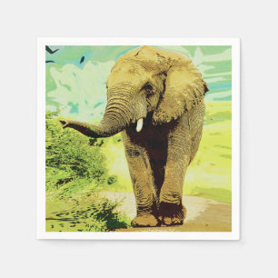 African Safari Elephant Napkin