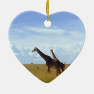 African Safari Giraffe: Kenya National Park Ceramic Ornament