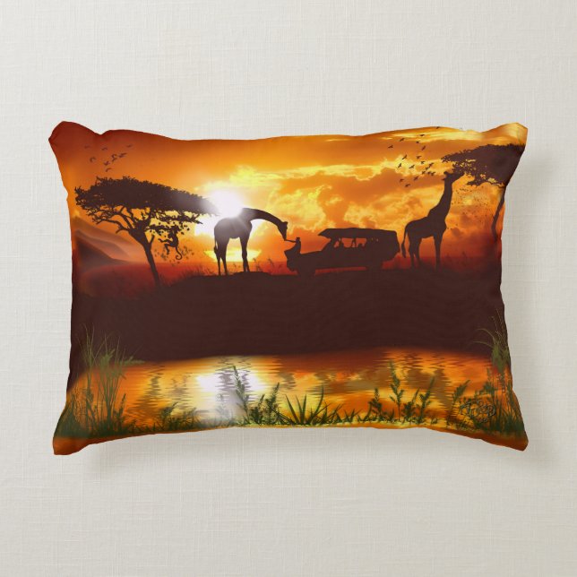 African Safari in the Jungle - Plush Pillow (Front)