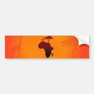 African Safari Map - Bumper Sticker