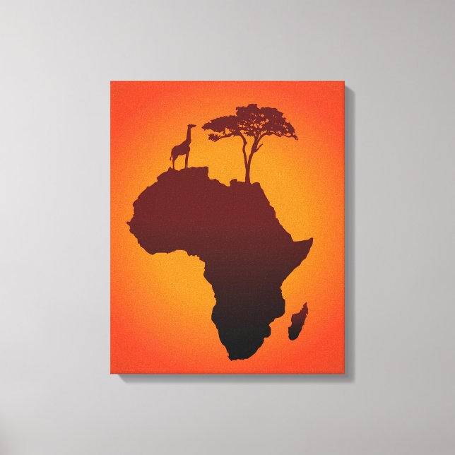 African Safari Map - Canvas Print (Front)