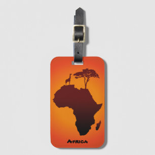 African Safari Map - Luggage Tag