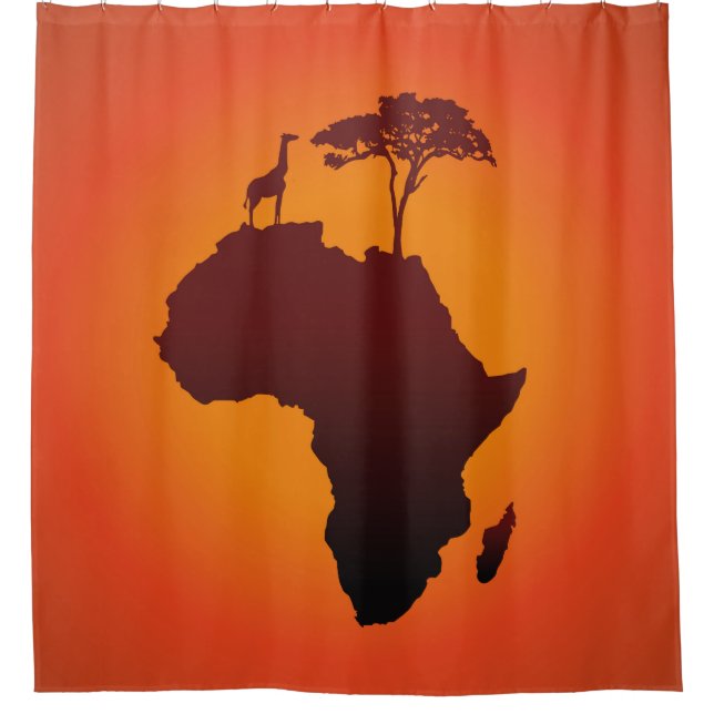African Safari Map - Shower Curtain (Front)