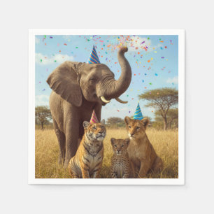 African Safari Party Animals with Confetti Napkin