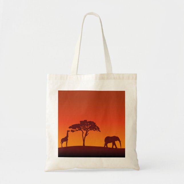 African Safari Silhouette - Budget Tote Bag (Front)