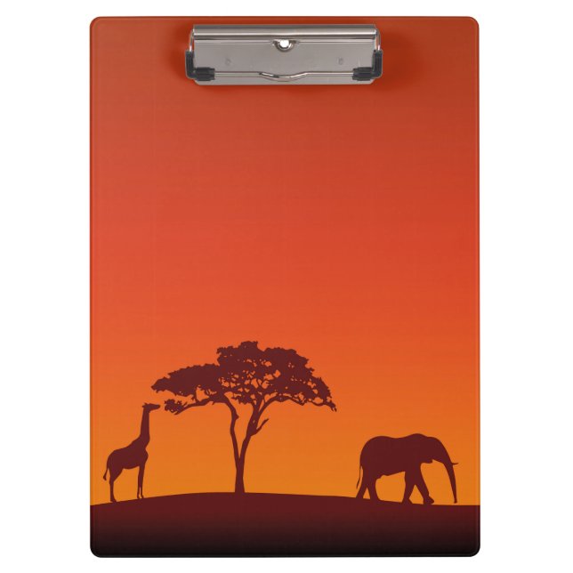 African Safari Silhouette - Clipboard (Front)