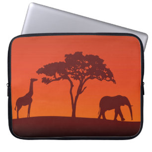 African Safari Silhouette - Laptop Sleeve