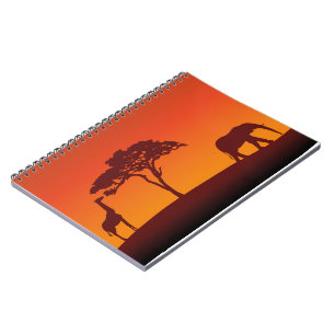 African Safari Silhouette - Notebook