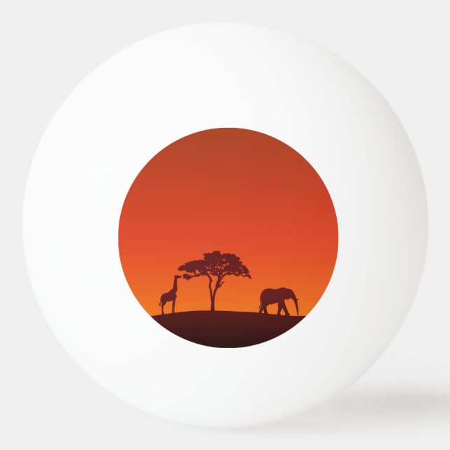 African Safari Silhouette - Ping Pong Ball (Front)