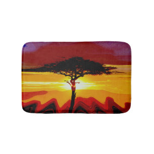 African Safari Sunset Bath Mat