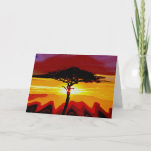 African Safari Sunset  Card