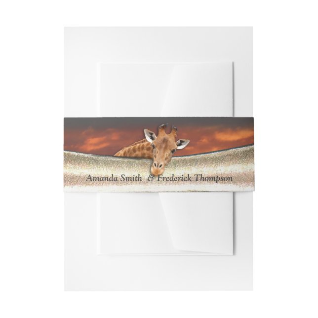 African Safari  Sunset Envelope Band Invitation Belly Band (Front Example)
