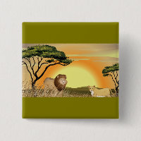 African Safari Sunset Lion and Lioness
