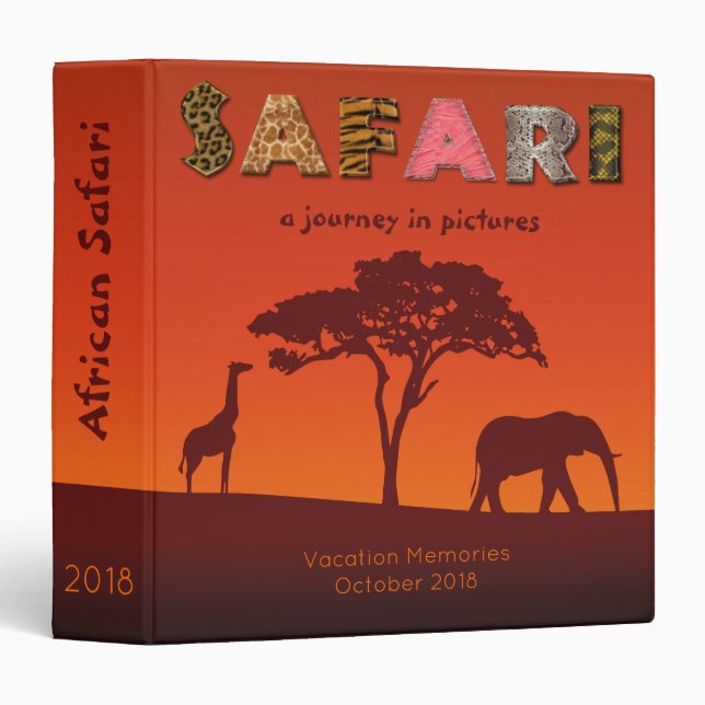 African Safari Travel Journal - Memories Binder (Front/Spine)