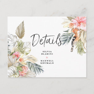 African Safari Wedding Guest Details Enclosure Card