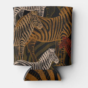 African Safari: Zebra Vintage Design Can Cooler