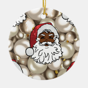 african santa claus ceramic ornament