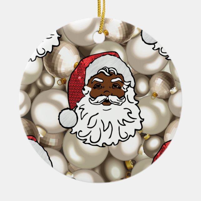 african santa claus ceramic ornament (Front)